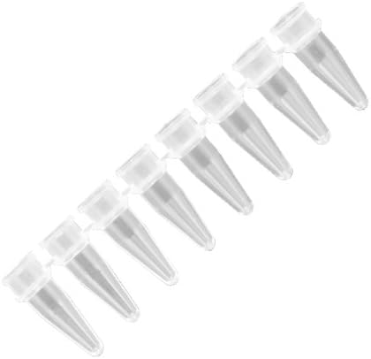 Axygen PCR-0208-CP-C Thin Wall 8-Strip PCR Tube Strips With Domed Clear Strip Caps, 0.2mL, Clear PP (1 Case: Tubes and Caps: 8 Each/Strip; 125 Strips/Unit; 10 Units/Case)