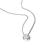 COOLSTEELANDBEYOND 6.5mm Cubic Zirconia Round Solitaire Bezel Set Stainless Steel Pendant Necklace 20 Inches Chain