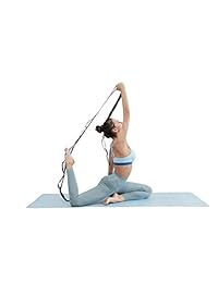 Yooshen Yoga Stretching Strap, Fitness Stretch Band Multi-Loop Nonelastic Belt to Improve Flexibility with Exercise Poster for Physical Therapy, Yoga, Dance, Rehab, Pilates and Gymnastics