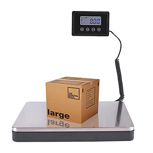 SurmountWay Shipping Postal Scale with Durable Stainless Steel Large Platform, 400lb High Accuracy, Backlit LED Display,Post Office Postal Scale and Luggage Scale, Battery & DC Adapter Included
