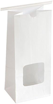 AQUAPAPA 50 White Paper Tin Tie Bag with Window