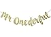 Mr Onederful Glitter Gold Banner, One Birthday Banner, Baby Boy's First Birthday Banner(Gold)