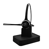 YAMAY Wireless Headset, Wireless Headphones with Mic Charging Dock Noise Canceling Headset Support Dual Phones Connection Hands Free for iPhone Android Cell Phones Office Car Trucker Drivers