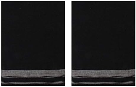 Bellekart Men's Premium Quality Cotton Dhoti (Black, 2 Meter, Pack of 2)