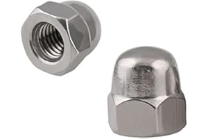 YGTGZ 50PCS M3 Acorn Hex Cap 304 Stainless Steel 18-8 Nuts Metric Dome Head Nuts