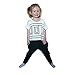 Girls' Summer Fashion Clothing Set Short-Sleeve Top and Black Pants, Multicolored, 6-7 Years/Tag 130