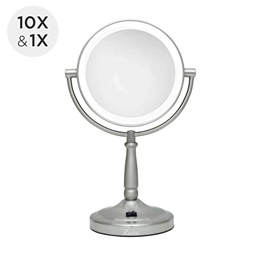 Zadro 10X/1X Magnification DualSided Vanity Mirror, Satin Nickel