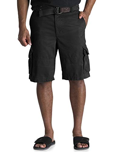 Society of One by DXL Big and Tall Rumpled Cargo Shorts, Black 46
