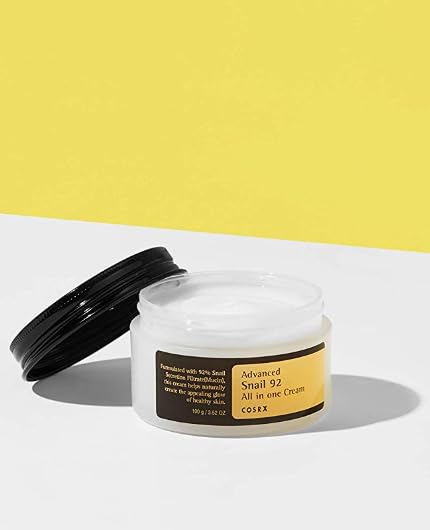 COSRX Snail Mucin 92% Face Moisturizer, 3.52 Oz, Lightweight Moisturing Cream for Soft, Glowy Skin, Korean Skin Care, Korean Moisturizer Face Cream, Stocking Stuffers for Women