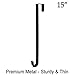 WishDirect Wreath Hanger Over-The-Door Hooks for Clothing, Towels, Wreaths, Bags Organization and Parties Decorations - 15” L, Holds Up to 10 Lbs (2 Pack)