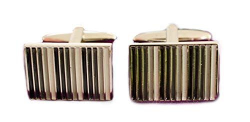 Stylish BarCode Style of Shades of Grey and Brown Cufflinks