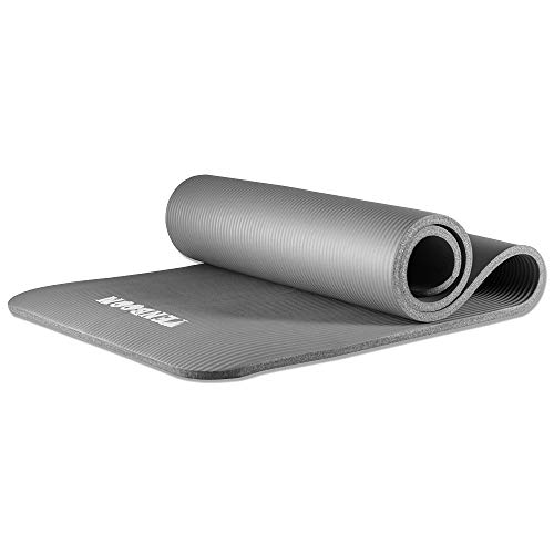 Tenboom-ECO-15mm-Thick-Yoga-Mat-for-Home-Man-or-Woman-Pilates-Exercise-Gym-with-Carry-Strap-Grey
