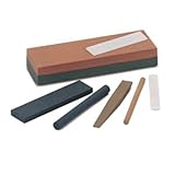 Norton 61463687570 Crystolon Machine Knife Stone; Coarse Grit Side For Sharpening and Fine Side For Honing; Feature Groove Around the Middle To Secure Hold; Built For Use in Paper and Cloth Cutting Shops