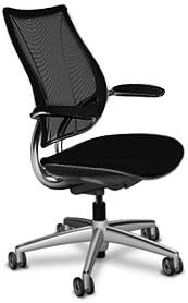 Liberty Chair- Gel Seat & Adv. Arms in Black Vellum w/ Carbon Back on Black Frame