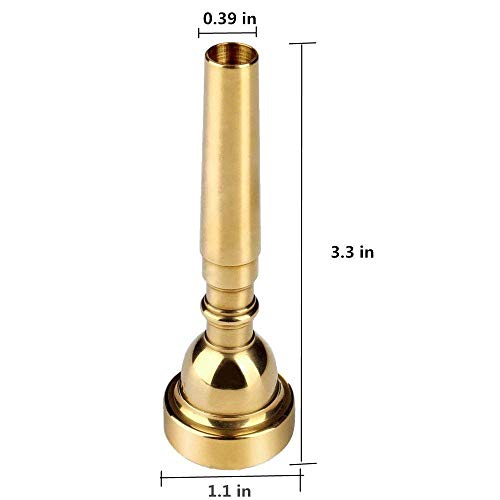 StyleZ Silver/Gold Plated Trumpet Mouthpiece for Yamaha Bach Replacement Musical Instruments Accessories (3C, Gold) - Thumbnail 5