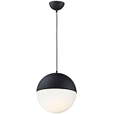 ET2 Lighting E20366-92BK Half Moon-12W 1 LED Large Pendant-11.75 Inches Wide by 12.25 inches high, Finish Color: Black