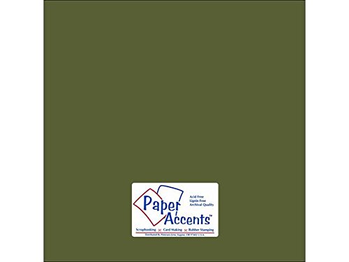 Accent Design Paper Accents ADP1212-25.82 No.80 12" x 12" Tarragon Smooth Card Stock