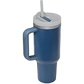 Tumbler With Handle 40 oz and Straw Lid,304 Stainless Steel Water Bottle, Travel Mug Insulated Tumblers Iced for Tea Coffee G