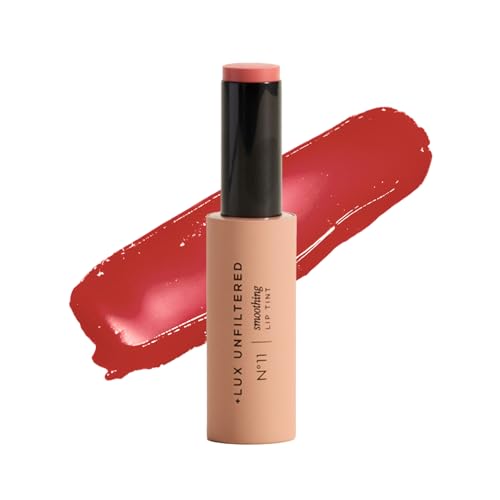 Photo 1 of + Lux Unfiltered N°11 Smoothing Hydrating Lip Tint for Women - Tinted Lip Balm with Jojoba & Sunflower Oil - Lightweight, Moisturizing, Semi-Sheer Color - Vegan & Cruelty-Free - Guava (Pink)