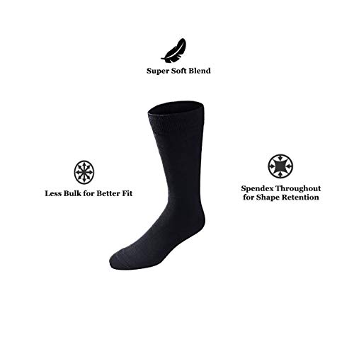 Dockers Men's Classics Dress Flat Knit Crew Multipacks, Black 5 Pack, Shoe Size: 6-12 (Sock Size: 10-13)