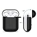 amasing AirPods Case 7 in 1 for Airpods 1&2 Accessories Kits Protective Silicone Cover for Airpod Gen1 2 (Front Led Visible) with 2 Ear Hook /2 Staps/1 Clips Tips Grips/1 Zipper Box Black