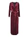 Simple Retro Women's V-neck Velvet Belted Wrap Maxi Long Dress