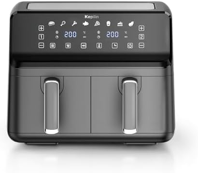 Keplin 9L Dual Zone Air Fryer - 2700W Energy-Saving Cooker with 6 Cooking Functions - Extra-Large Capacity for Healthy Meals - Roast, Bake, Dehydrate, Crisp - Family Size (9L)