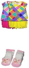 3 Piece Set Pink Bloomers Set for Newborn 3-6 Months