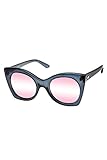 Le Specs Women's Savanna Mirrored Sunglasses, Slate/Peach Revo, One Size