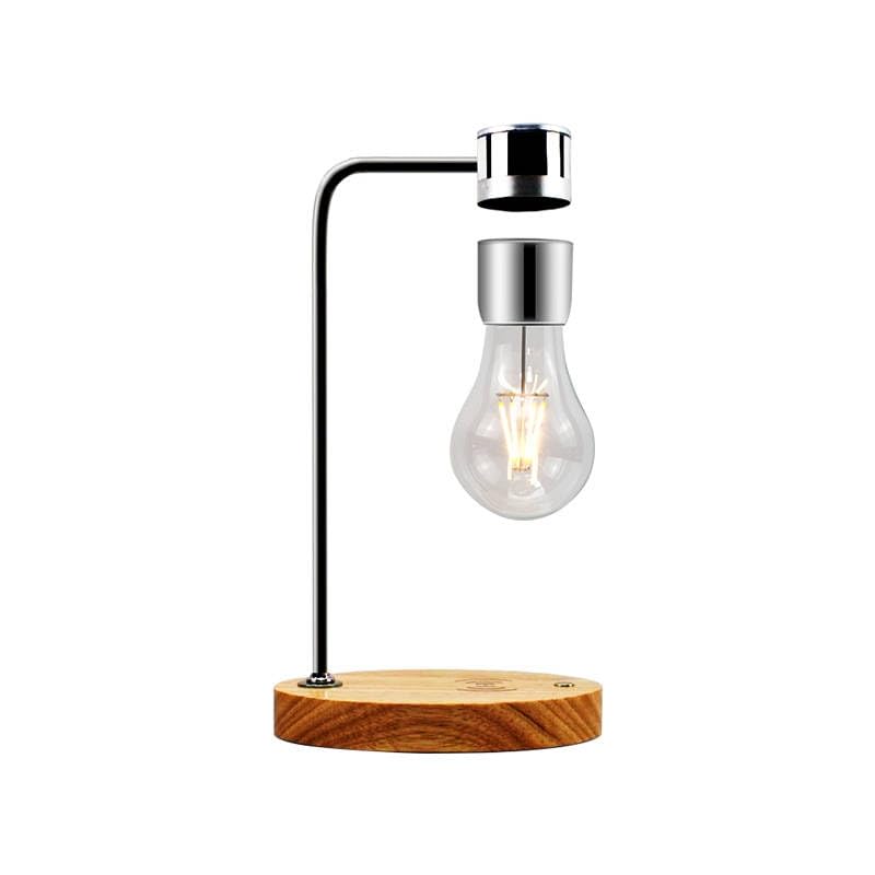 DIDWI Magnetic Levitating Light Bulb Lamp, Floating LED Bulb Desk Lamp with Wireless Charger, Rotating Levitating Bulb Night Lights for Room Office Decoration (Silver)