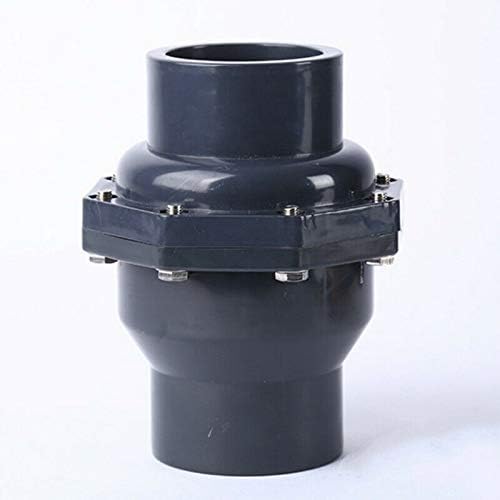 Swing Check Valve Non-Return Check Valve PVC Double Union Solvent Weld Pipe Fittings for Metric Pressure Pipe (DN25 Φ32mm)