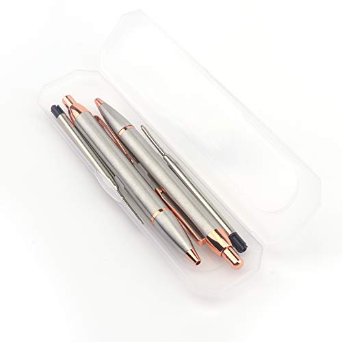 Retractable Ballpoint Pen, Black Ink Medium Point Gift Pens for Men, Women, School, Office, Business - 2 Pack