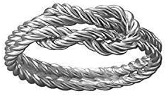 Sailor Square Knot Ring Sterling Love Knot Friendship Ring Silver