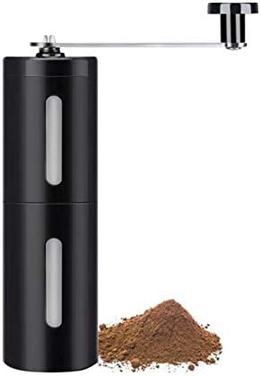 Manual Coffee Grinder – with Adjustable Setting Manual Coffee Bean Grinder Stainless Steel Hand Coffee Mill for office home travel camping manual coffee grinder for Aeropress Drip Coffee Espresso (black)