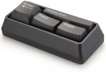 Jia Jia Trade Creative Keyboard Stapler Brush Hole Punch Paperclip Dispenser Desk Stationery Set (Black)