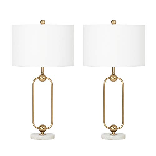 Universe Table Lamps with Marble Base, Set of 2 Desk Lamp, Modern Night Light for Living Room, Bedroom and Study Desk, Bulb Not Included