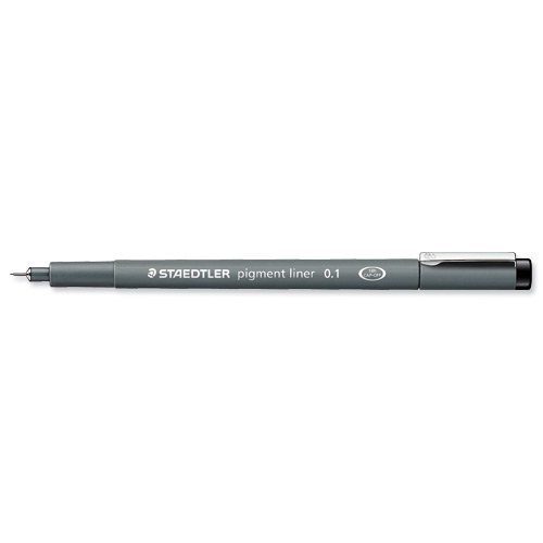 STAEDTLER PIGMENT LINER 0.1mm BLACK INK [Pack of 2]
