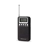 AM FM Portable Pocket Radio with Alarm Clock AM/FM Compact Radio Player Operated by 2 AAA Battery, Stereo Headphone Socket Memory Mode & Sleep Timer