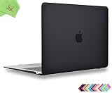 UESWILL Smooth Matte Hard Shell Case Cover for 2018 2019 MacBook Air 13 inch Retina Display & Touch ID & USB-C (Model A1932) + Microfibre Cleaning Cloth, Black