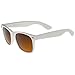 zeroUV - Classic Driving Blue Blocking Amber Tinted Lens Horn Rimmed Sunglasses 55mm (Shiny White/Amber)