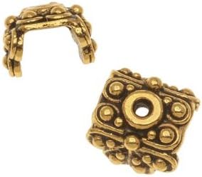 TierraCast 22K Gold Plated Pewter Raja Bead Pendant Caps 5.6mm (2)