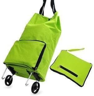 Kittymouse Collapsible Foldable Wheeled Shopping Cart Bag Green