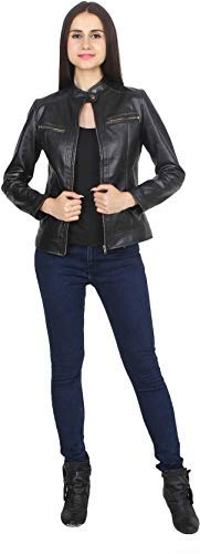 nibha creations latest fashion black faux leather jacket for women and girls