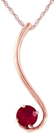 0.55 Carat 14k Solid Rose Gold Natural Ruby Pendant Necklace
