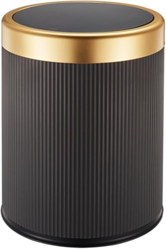 ORCHID M® 10L Trash Can,Plastic Garbage Can with Push Button,Kitchen Trash Can with Lid, Large Capacity Waste Basket for Kitchen, Home, Living Room, Toilet, Office (Black)