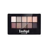 Insfipl Pro 10 Color Nudes Eyeshadow Palette Set Highly Pigmented Makeup,Brush in 0.42OZ (Queen)