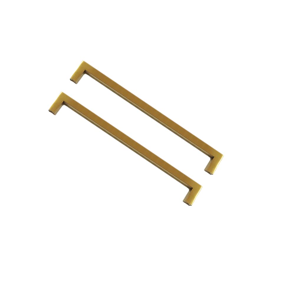 Dreneco 2 Pack Cupboard Handles Gold - Kitchen Cabinet Handles 256mm Wardrobe Handles Drawer Handles Stainless Steel Cabinet Hardware