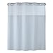 Hookless RBH95MY982 Hudson Herringbone Polyester with PEVA Snap-In Liner and Flex-On Rings Shower Curtain, Starlight Blue