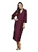 SIORO Women's Kimono Robes Cotton Lightweight Robe Long Knit Bathrobe Soft Nightgowns Sleepwear V-neck Ladies Nightwear Burgundy M