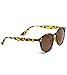 WearMe Pro Classic Small Round Retro Sunglasses, Tortoise Frame / Mirror Orange/Red Lens